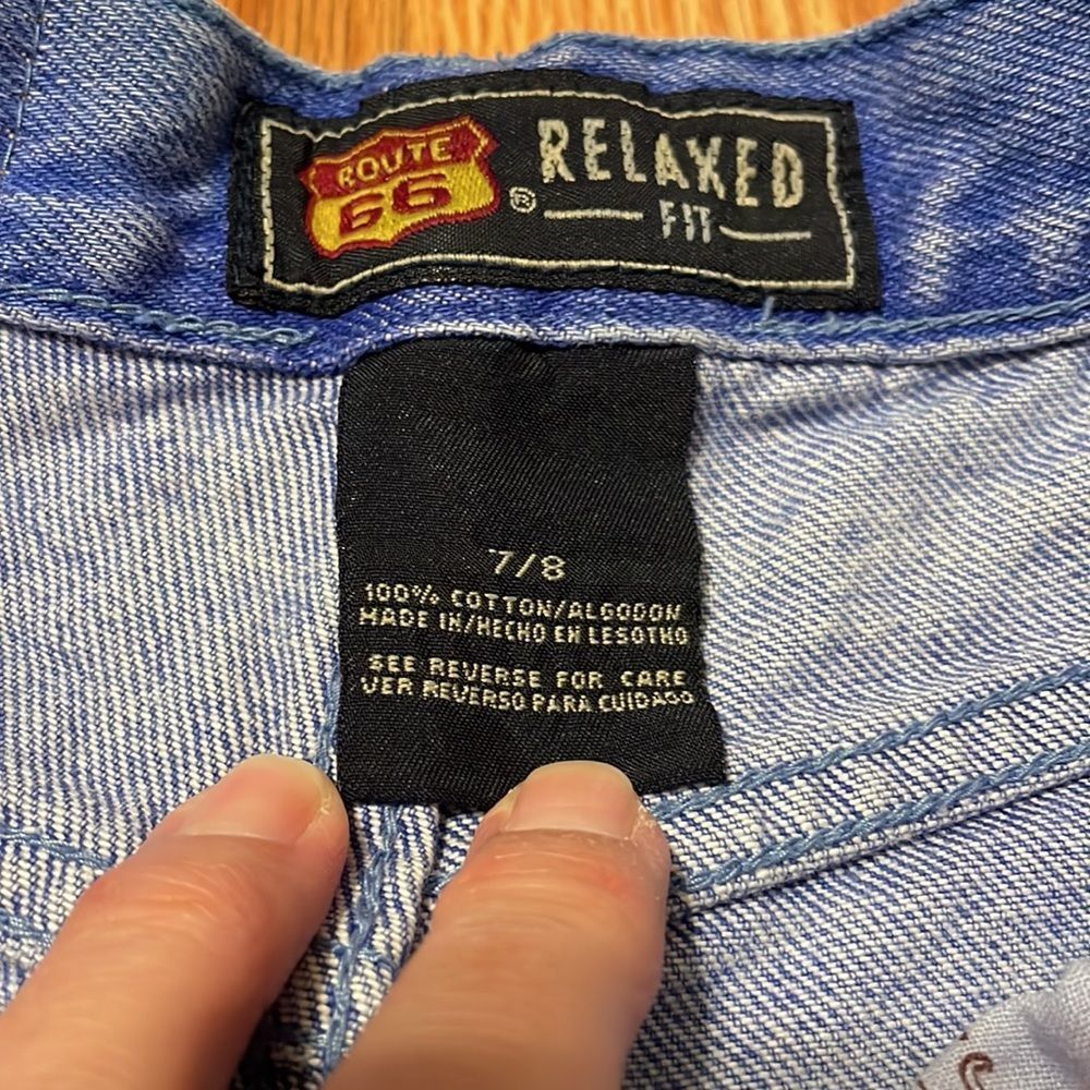 VTG Mom Jeans, bright blue, high waisted, tapered leg, 7/8 - Picture 5 of 11